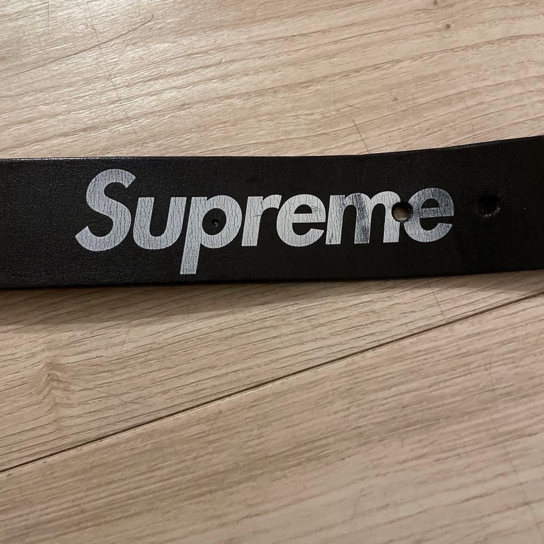 Supreme Repeat Leather Belt ブラック　S/M