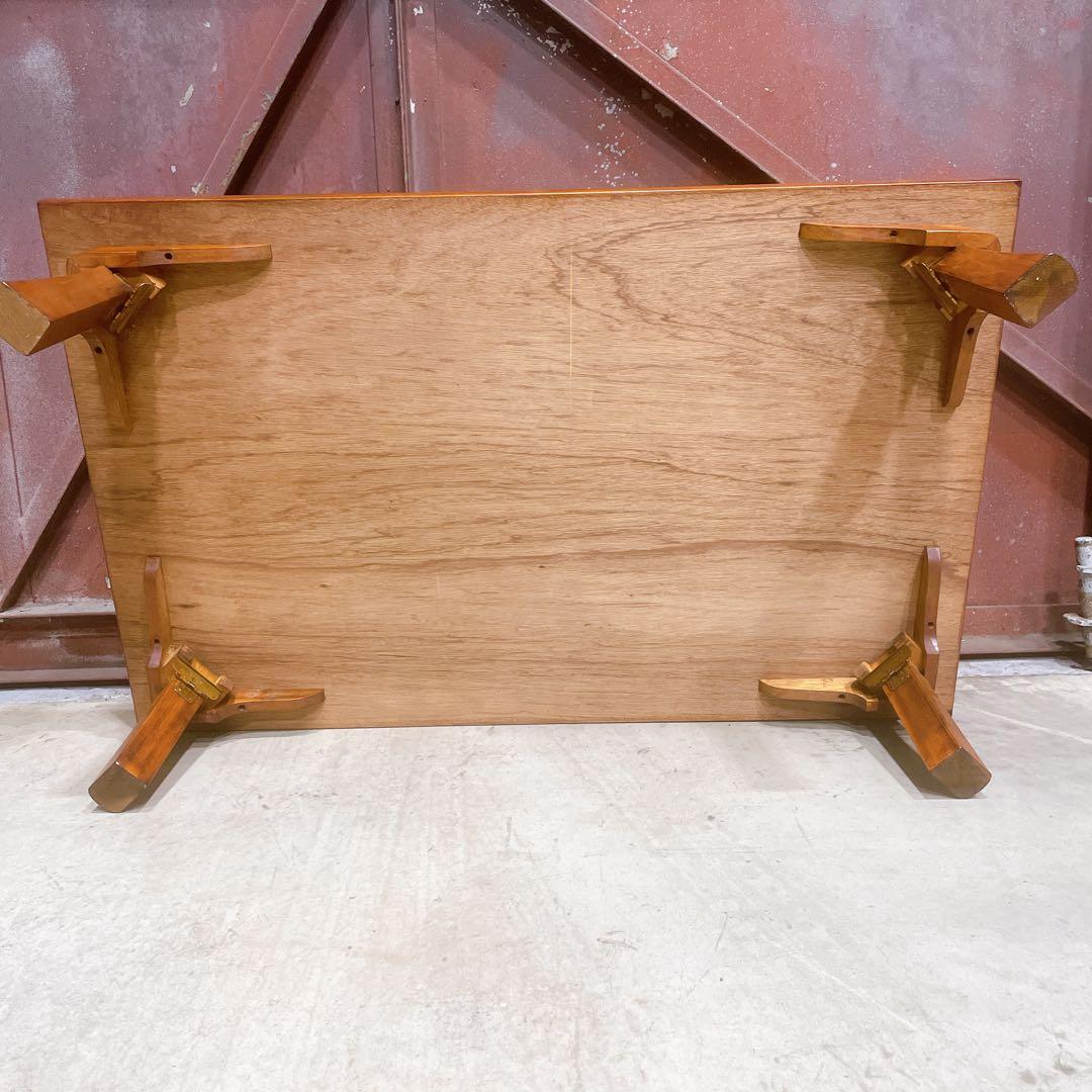 【美品②】高級 折り畳み座卓 昭和レトロ アンティーク 職人手作り ちゃぶ台