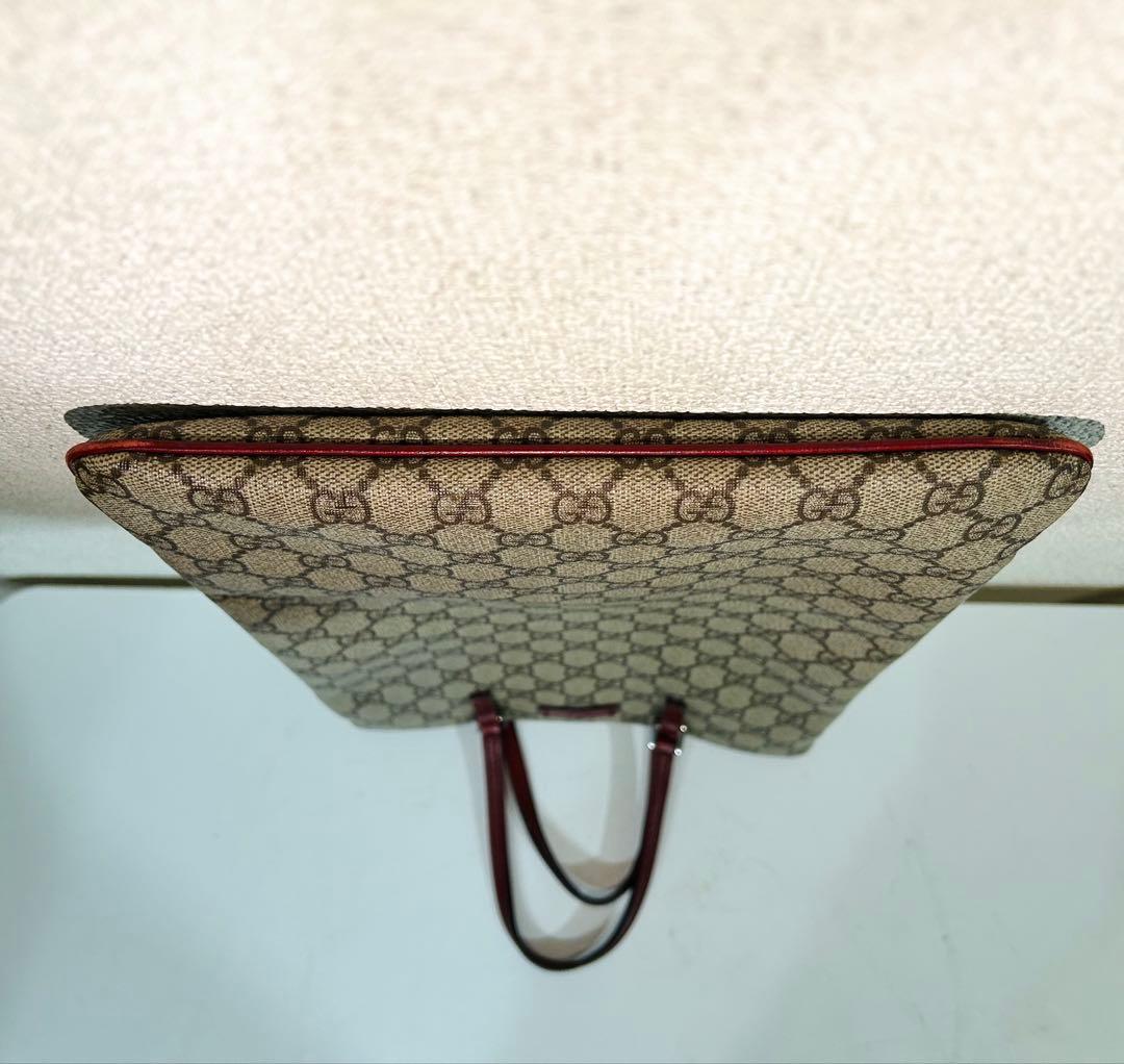 GUCCI グッチ　トートバッグGG柄PVC スプリーム縦長ハンドバッグ