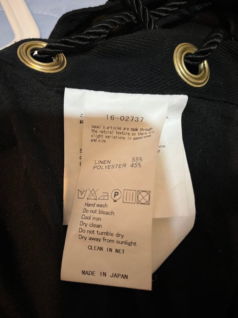 値下げ⭐︎サカイ ハトメ 編み上げ Tシャツ Sacai 黒