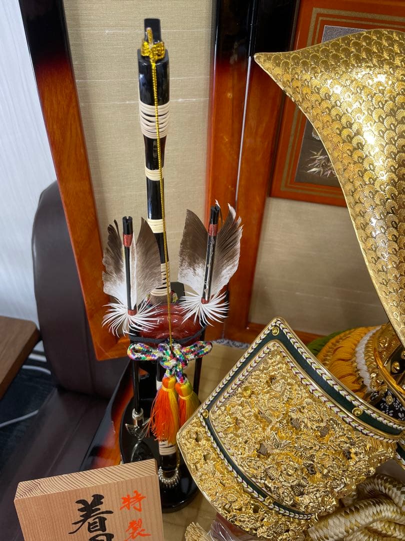 よ*ン様 極美品　兜　極上品　寿慶作　ゴールド着用兜 王朝塗り彫金竜　着用兜飾り