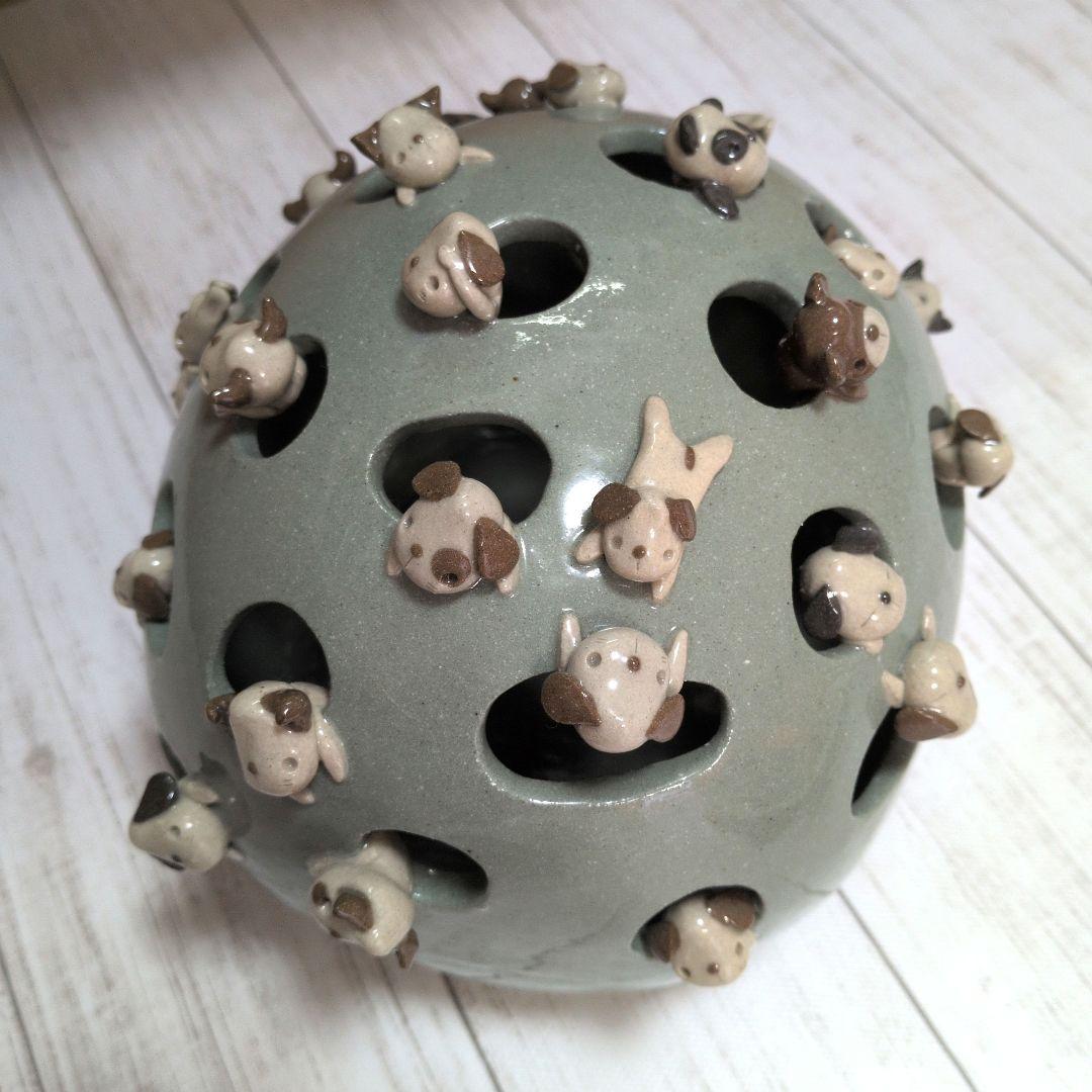 陶器置物　インテリア置物　花挿　動物陶器　犬　パンダ　猿　うさぎ　たぬき　熊　猫
