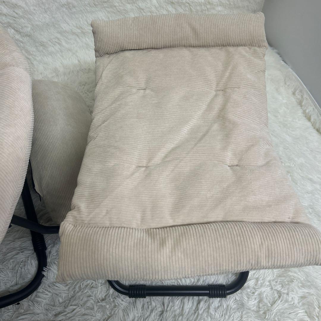 【ひなたライフ】2wayフォールディングチェア,オットマン,クッション3点セット