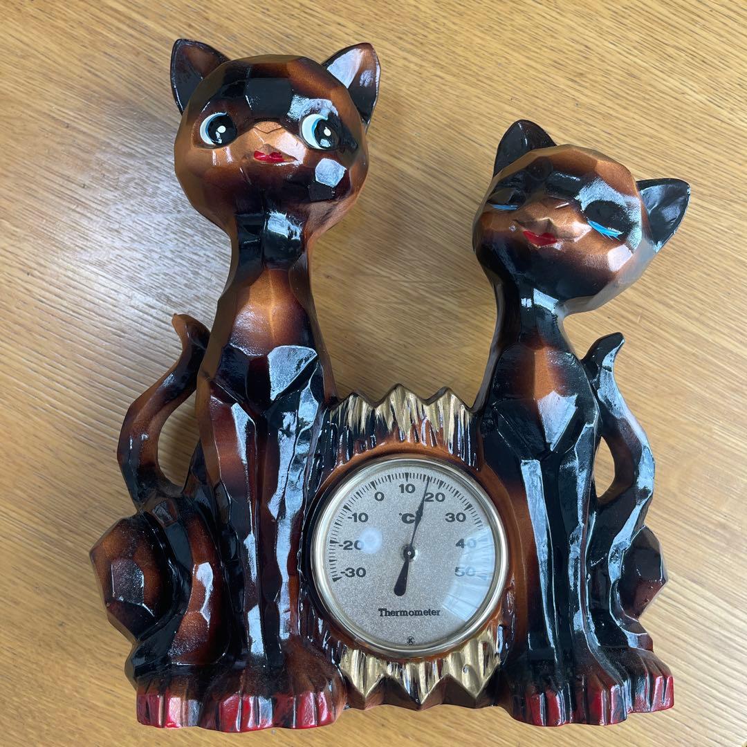 *レトロ*ペア猫温度計