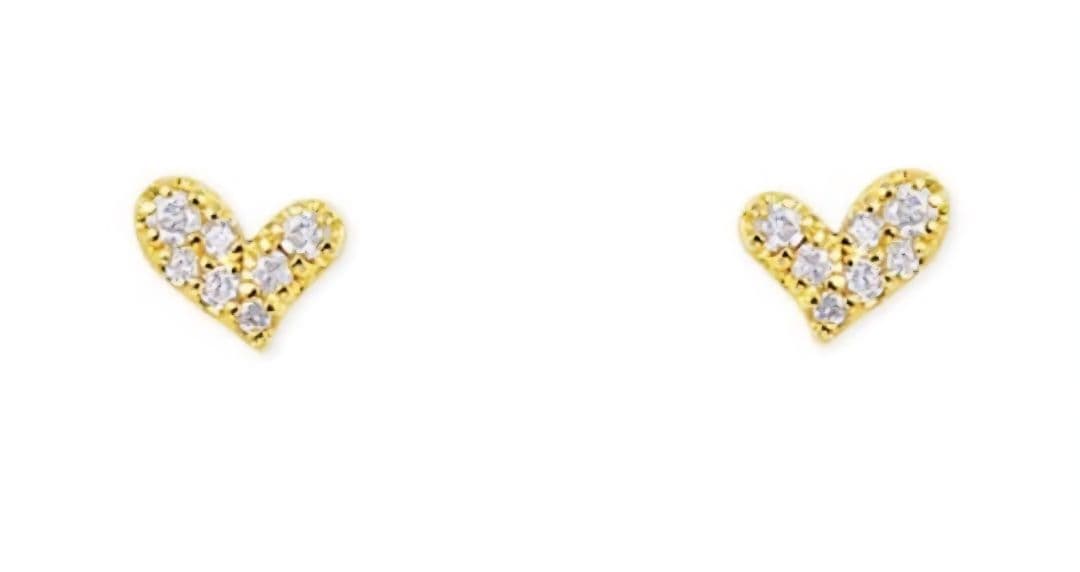 ツツミ　18Kダイヤピアス　ハートパヴェ