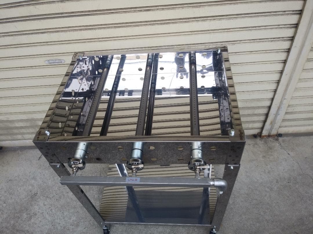 特注3辺フチ付き　グリラー　台付き　実演販売　業務用　未使用　グリドル　厨房什器