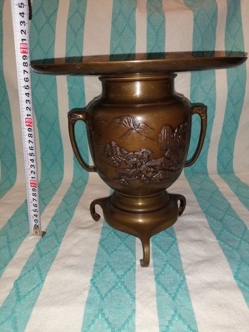 薄端　銅製花器　唐金製　池坊　花器　華道　いけばな