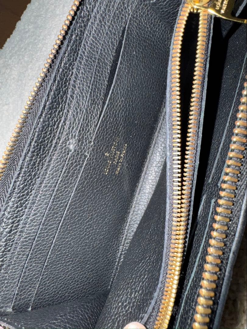 【程度良】ルイヴィトン　クレマンス　アンプラント　長財布　ブラック　モノグラム