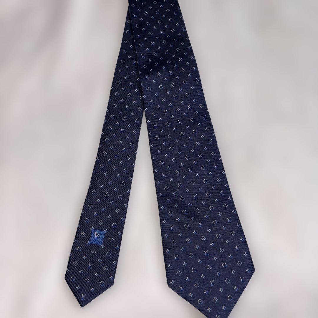 LOUIS VUITTON ネクタイ ネイビー ドット柄