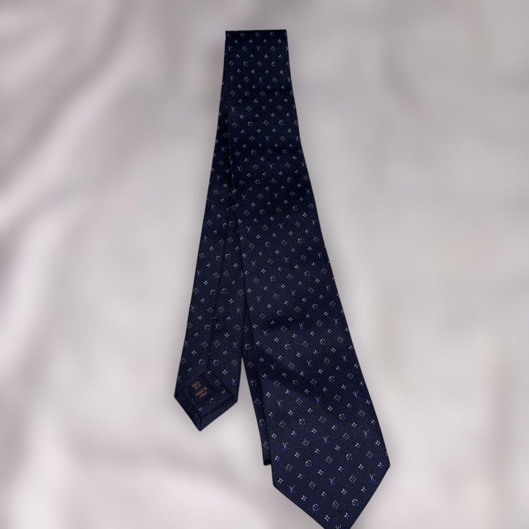 LOUIS VUITTON ネクタイ ネイビー ドット柄