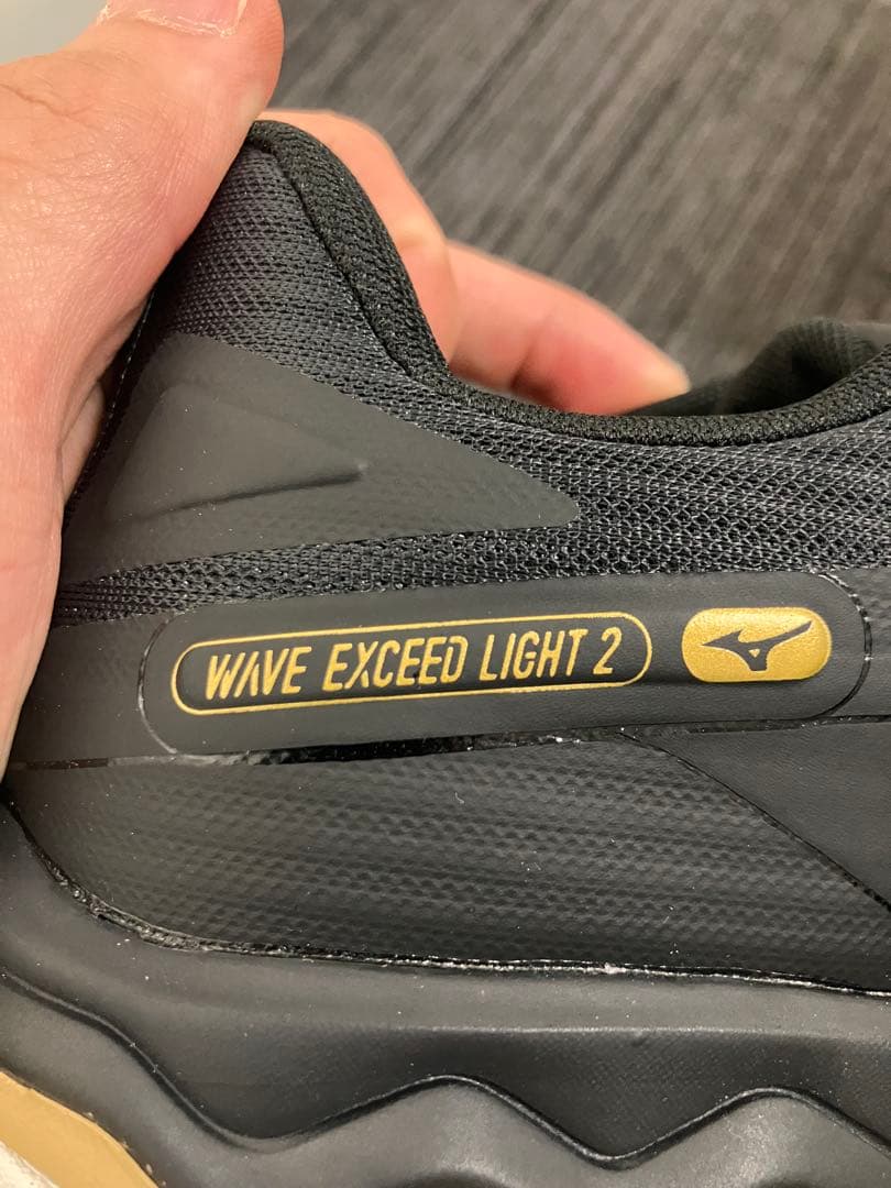 Mizuno WAVE EXCEED LIGHT 2 ブラック/ゴールド ワイド