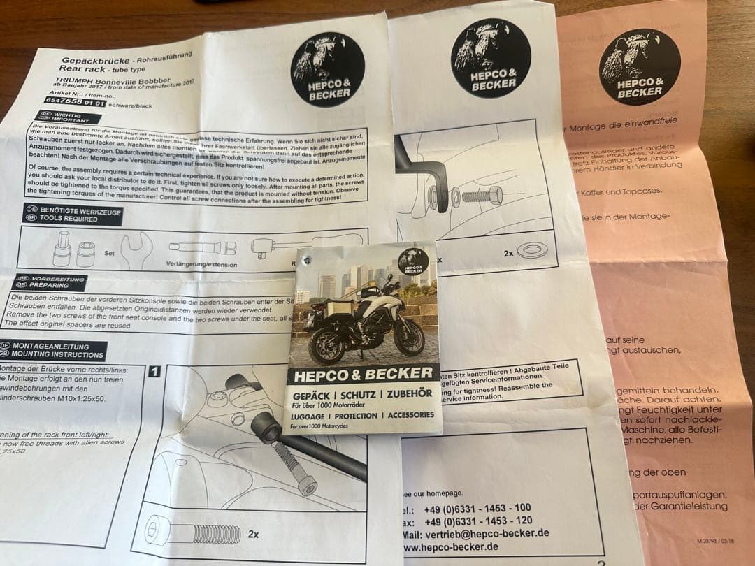 ショウトボンネビル ボバー リアキャリア HEPCO＆BECKER