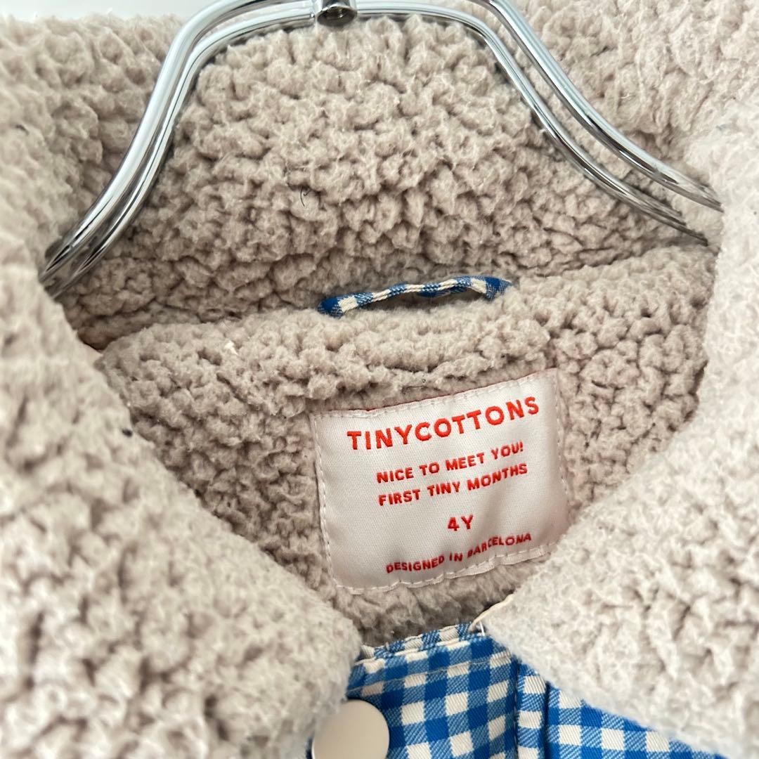 アウター TINY COTTONS VICHY PADDED OVERALL 4Y