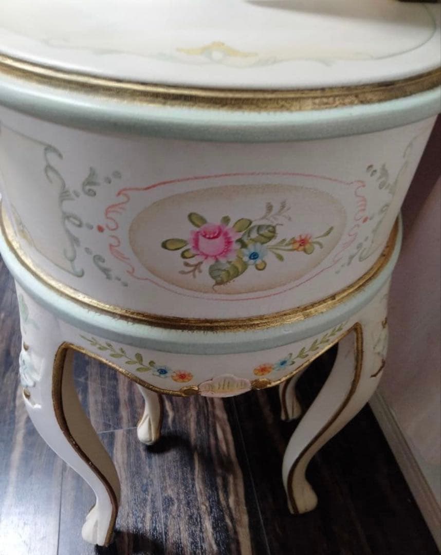 ロココ調　アンティーク　猫足　ドレッサー　三面ミラー