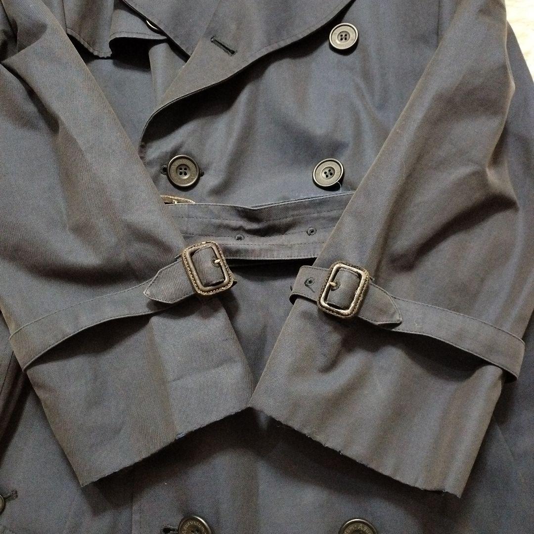 Aquascutum 大きいサイズ ダブルブレスト トレンチコート　ネイビー