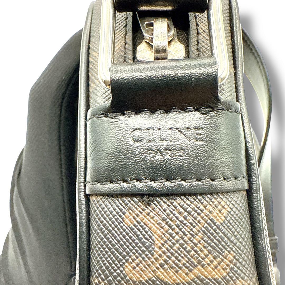 未使用級 セリーヌ トリオンフ ショルダーバッグ キャンバス ブラウン カーフ