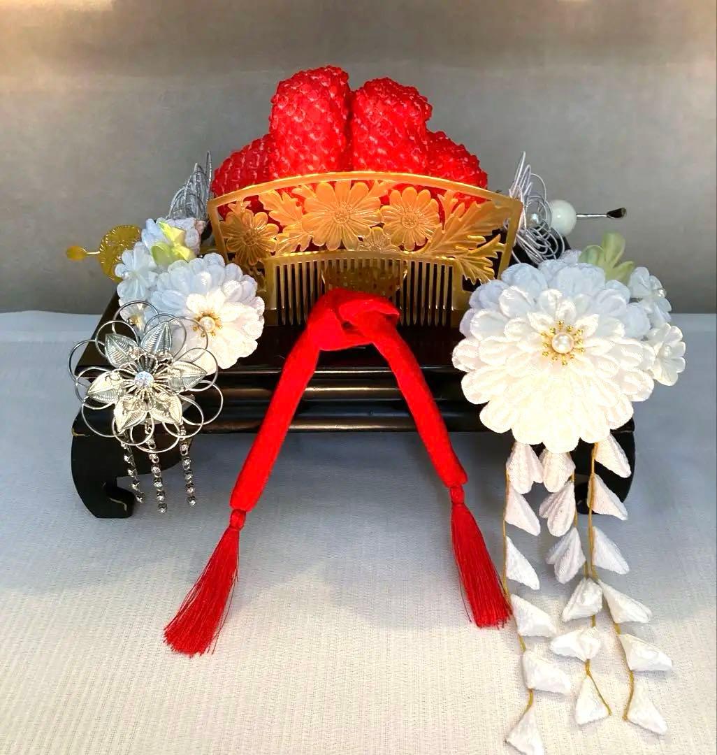 専用　成人式　七五三　花嫁簪　櫛平打ち簪　花簪　ビラ簪　玉簪　Uピン簪　水引簪
