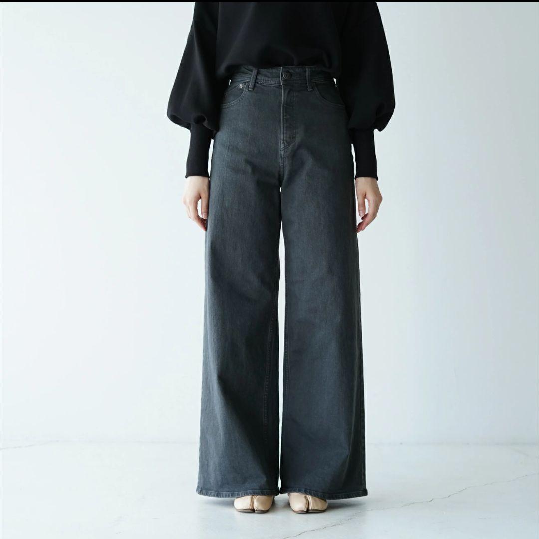 新品タグ付き✨ヤヌーク ワイドフレア デニム ブラック 新木優子さん着用モデル