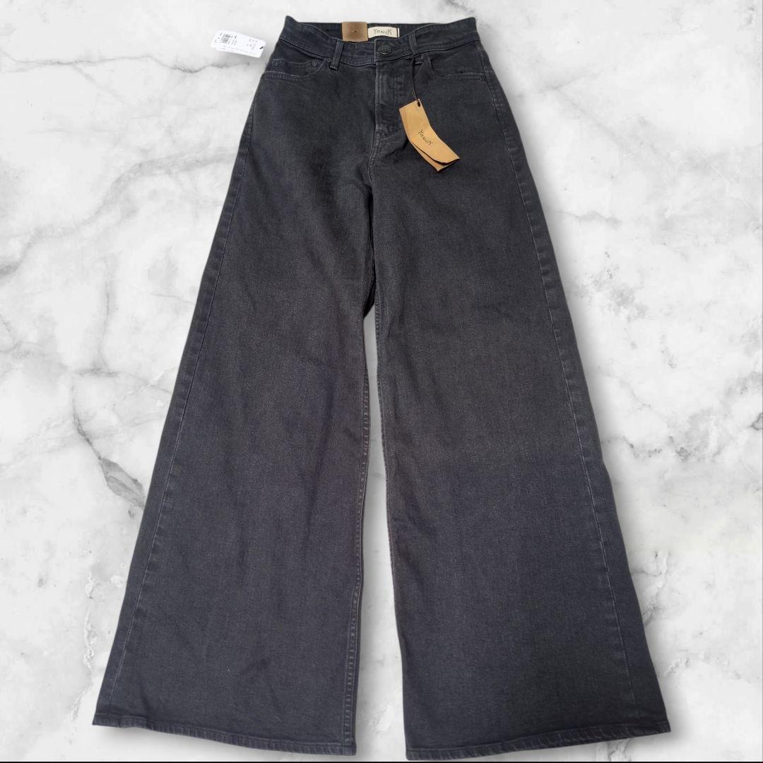新品タグ付き✨ヤヌーク ワイドフレア デニム ブラック 新木優子さん着用モデル