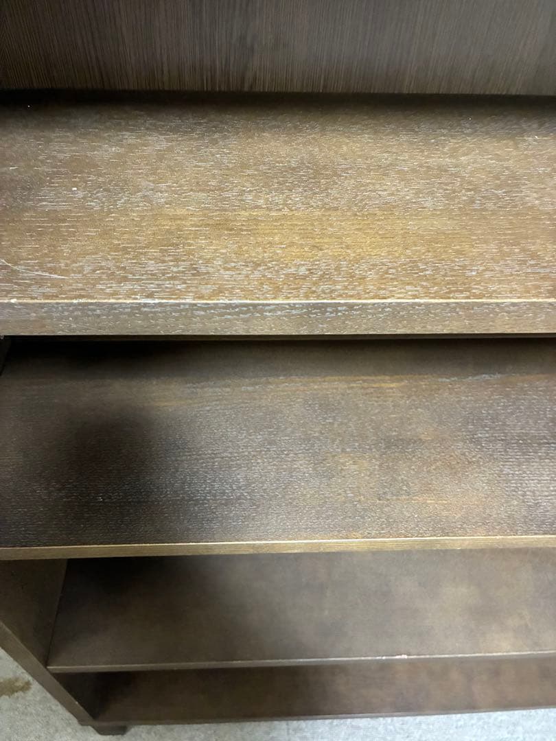 無印良品　木製薄型シェルフ　6段　タモ材　ダークブラウン