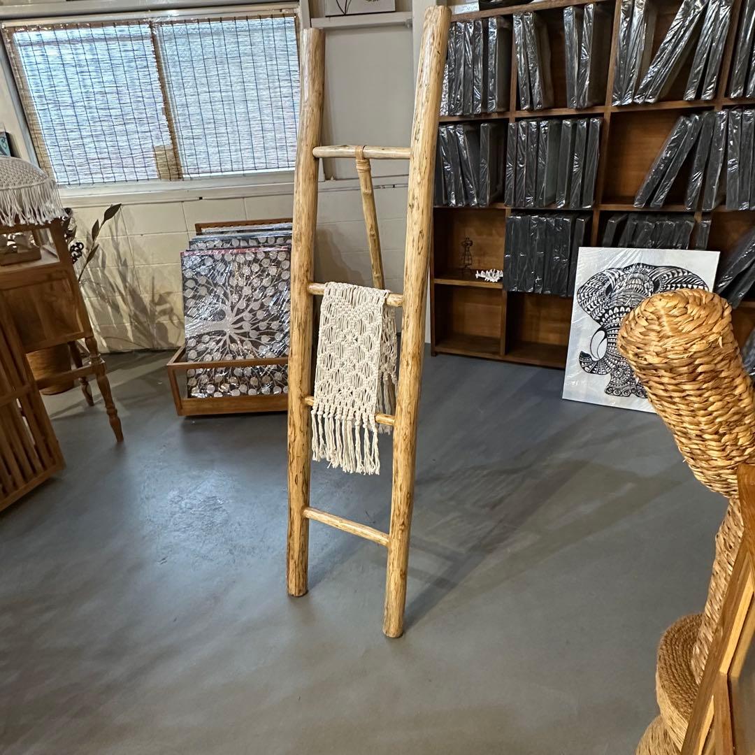 【在庫処分】バリ島木製ラダーラック 40×168cm通常22,000円がなんと！