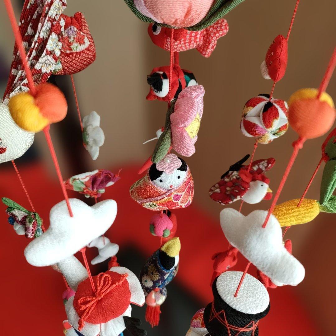 ひな祭り 吊るし飾り(みやび) 　赤　高さ(80cm)