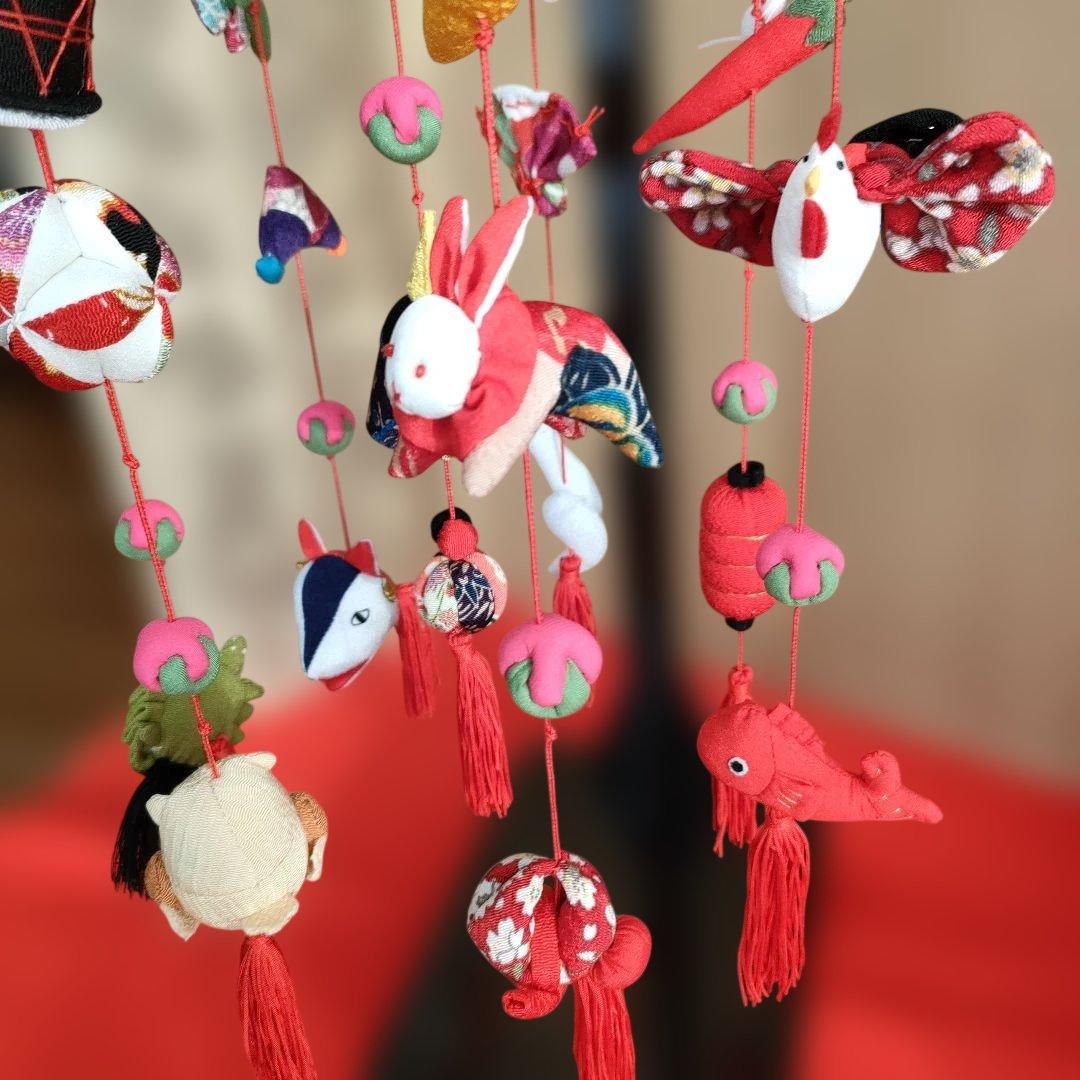 ひな祭り 吊るし飾り(みやび) 　赤　高さ(80cm)