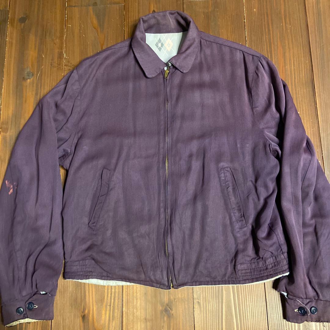 50s ダイヤ アーガイル レーヨン ギャバジャン ロカビリー ヴィンテージ