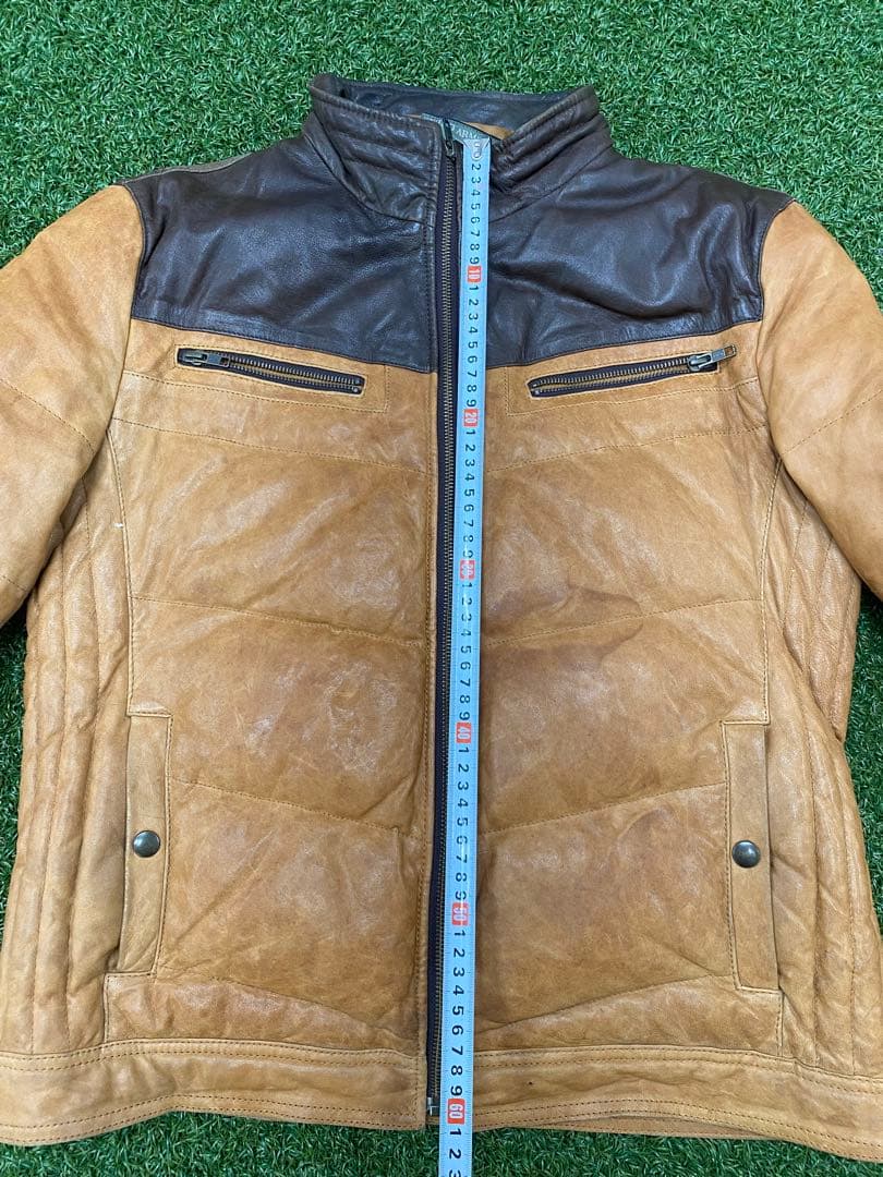 【極暖・希少】WIND ARMOR ニチワ 羊革 レザーダウンジャケット L