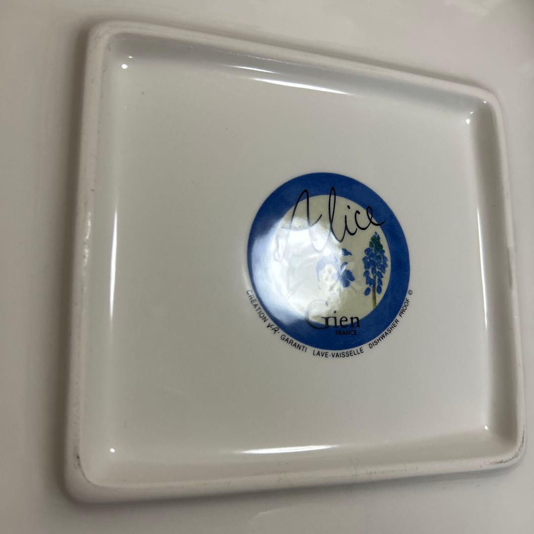 ジアン　GIEN Gienアリス　スクエアプレート　大皿　飾り皿　フランス製
