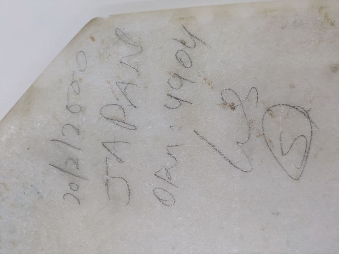 インド　タージマハル　大理石製八角形テーブルプレート　アンティーク　希少品