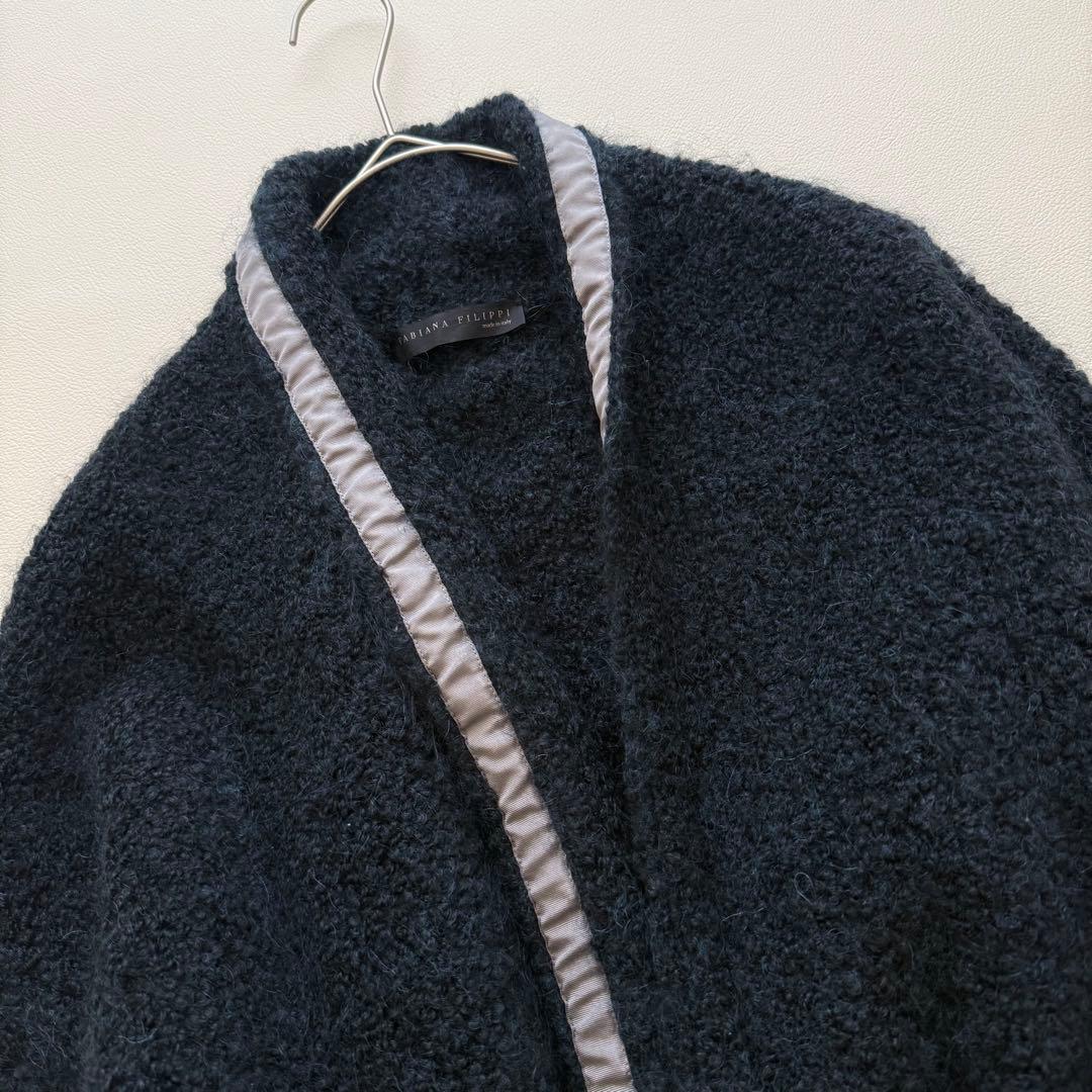 ファビアナフィリッピ　アルパカ混 ニットコート ガウン ベルト付き