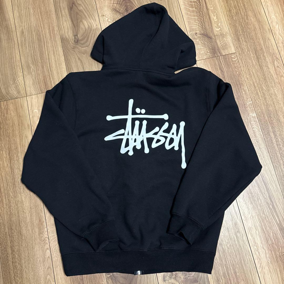 STUSSY ステューシー ジップアップパーカー／ブラック