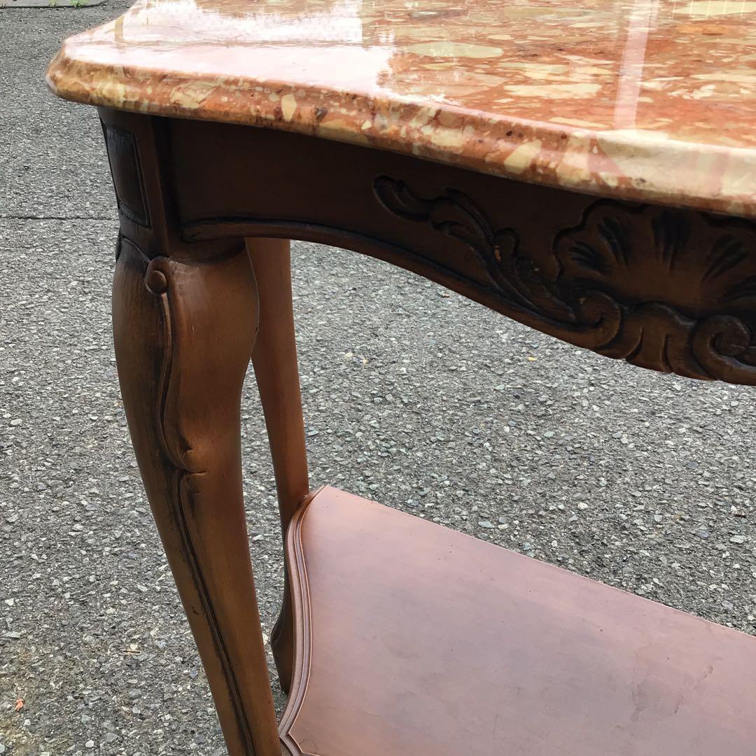 大理石天板の西洋家具テーブル　コンソール テーブル 花台 アンティーク