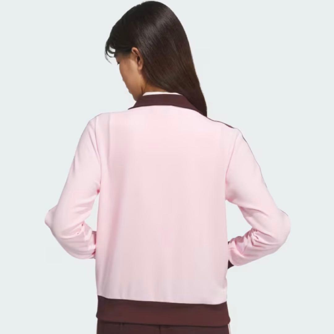 韓国限定⭐️新品S adidas トラックジャケット 刺繍ロゴ ピンク×ブラウン