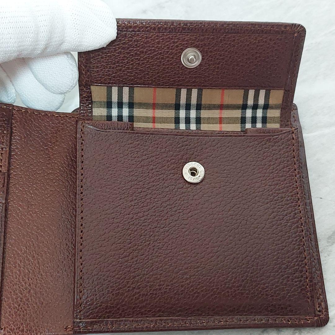 BURBERRY　バーバリー　折財布　ノバチェック　本革　ブラウン