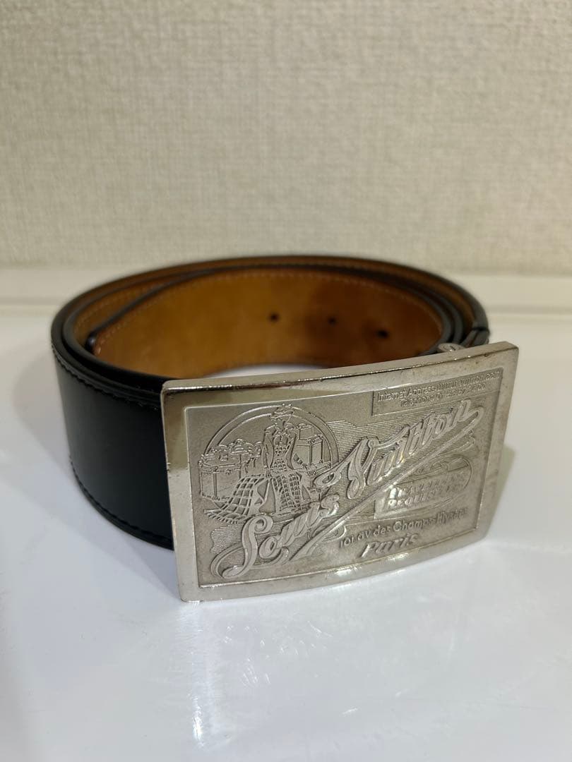 【最終値下げ】Louis Vuitton レザーベルト ブラック ブラウン