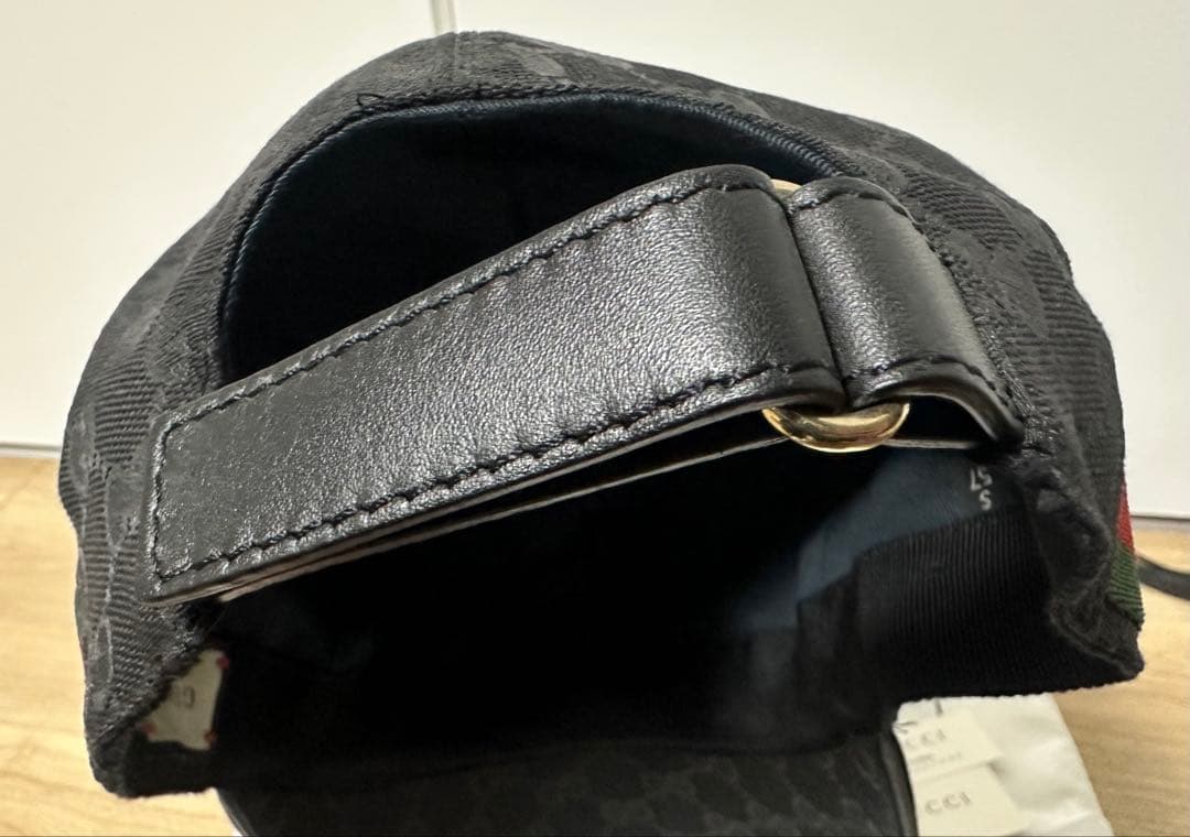 GUCCI ブラック GGパターン キャップ Sサイズ