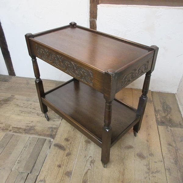 イギリス アンティーク 家具 キッチンワゴン トロリー 引き出し付き 6890d