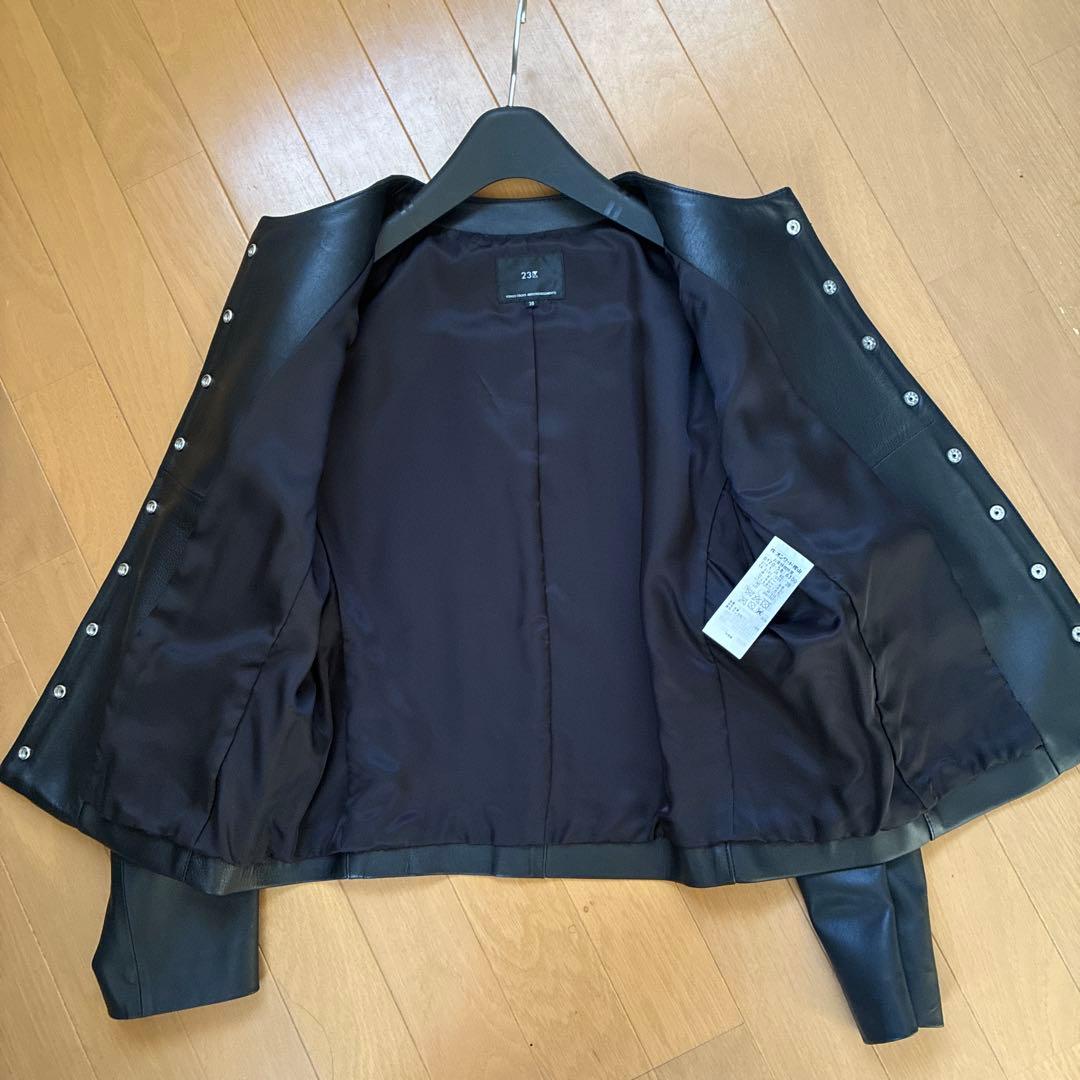 23区 ブラック　フェイクレザージャケット