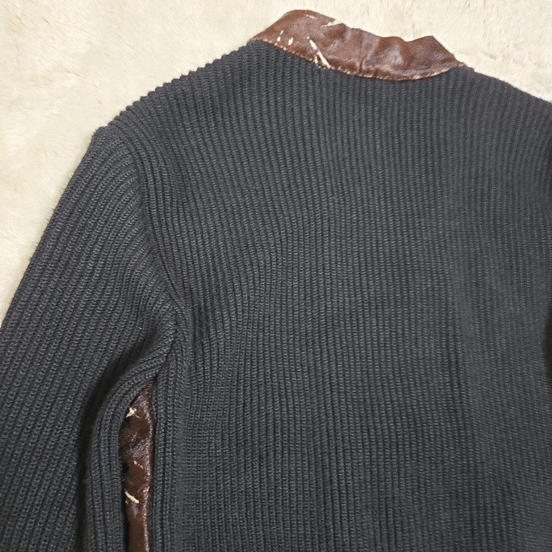 超希少 エンポリオアルマーニ ブラックポニー ハラコ毛皮 セーター ジャケット