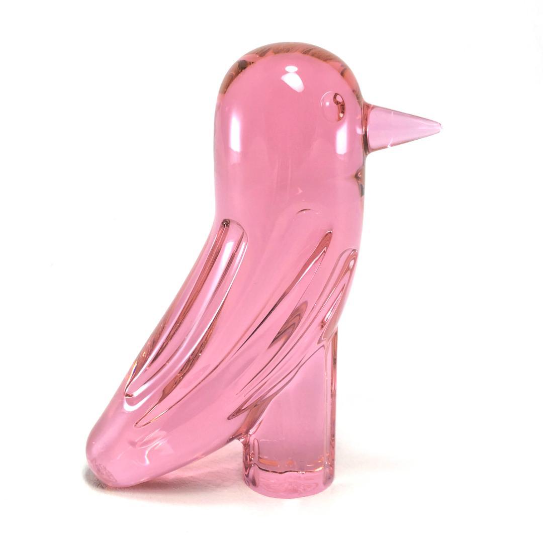 【美品】バカラ／ファウナクリストポリス バード ピンク／BC261