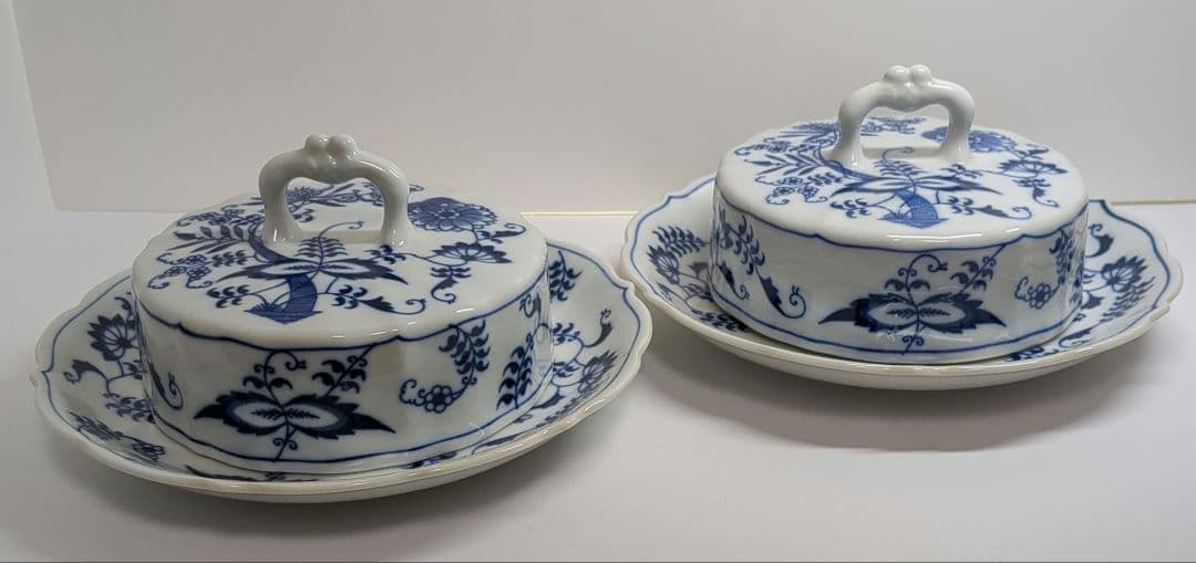 Blue Danube　ブルーダニューブ　丸型カバーバターディッシュ　2個セット