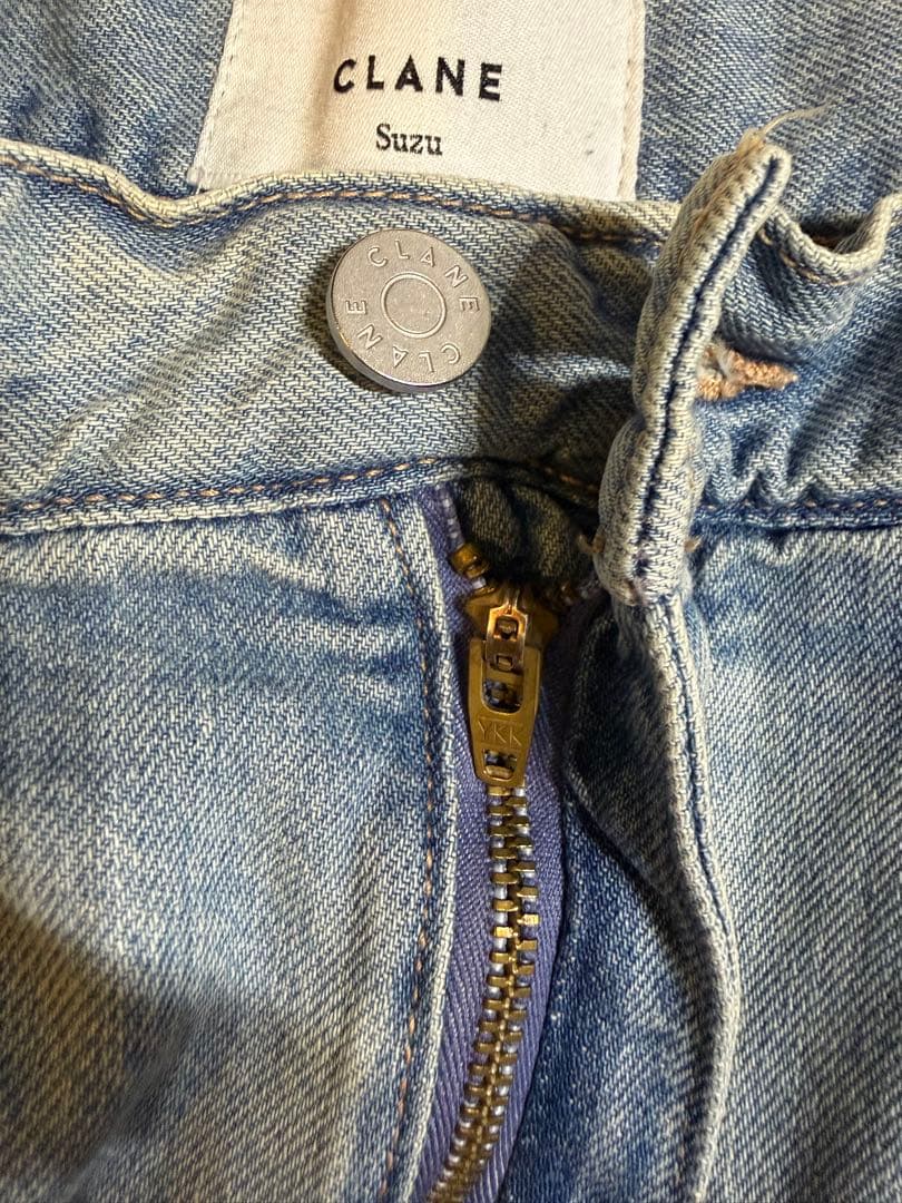 美品 CLANE Suzu Hirose デニムパンツ 1 タックワイドデニム