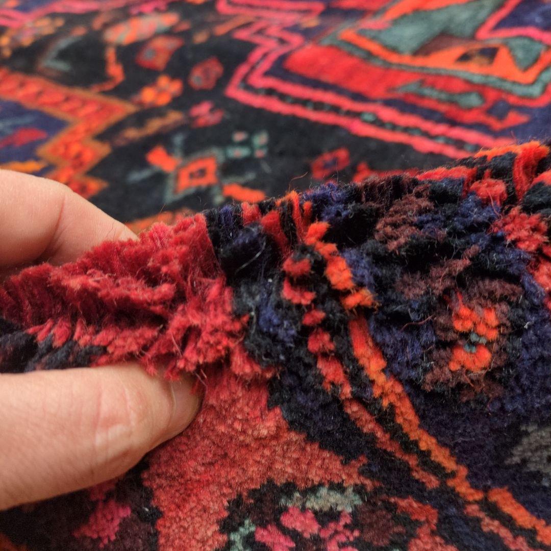 ペルシャ絨毯 267x140 手織り 美術品 草木染 ハマダン産クリーニング済み