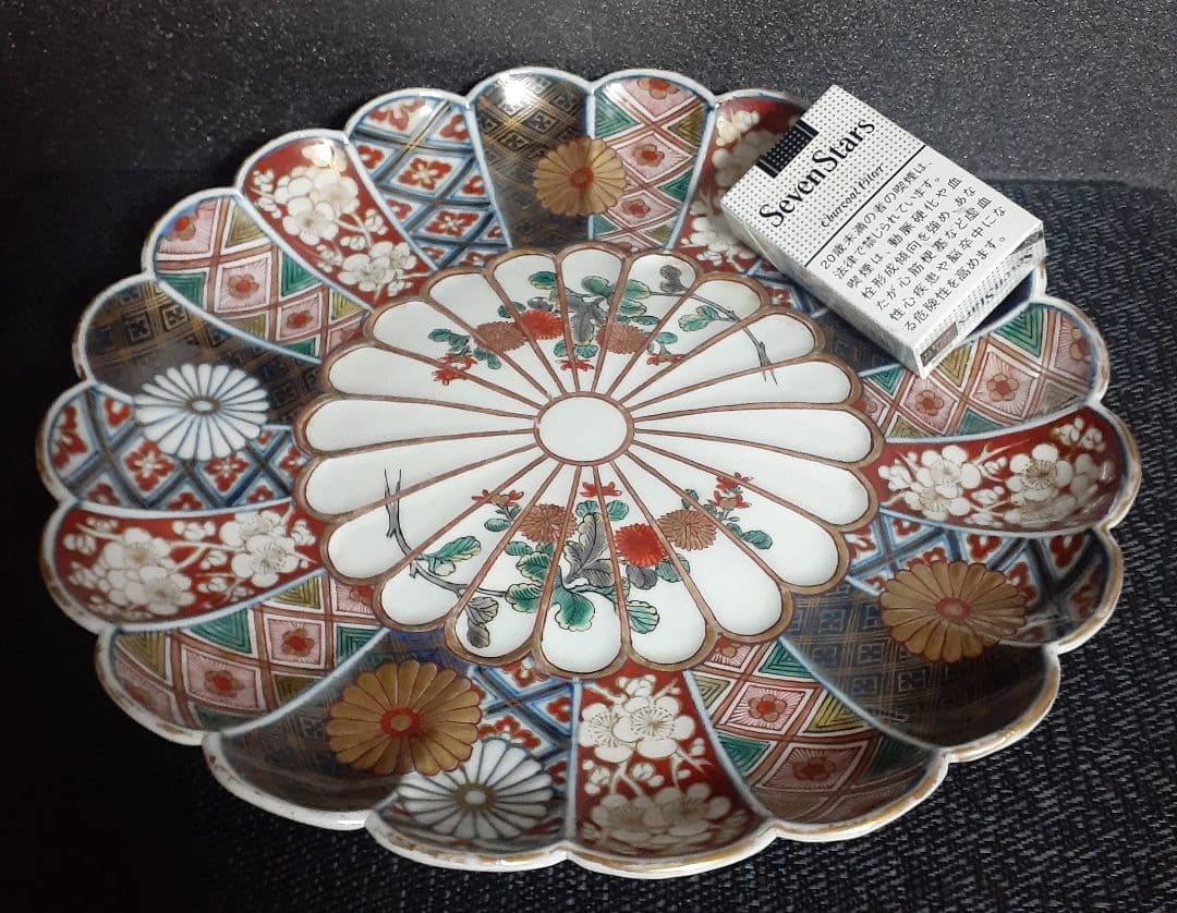 【絢爛豪華❗】【最上級❗️】江戸末期～明治初期　大聖寺伊万里　金襴手　鎬造り大皿