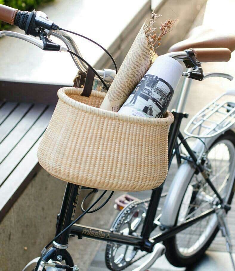 お値下げ 自転車かごナンタケットバスケット お買い物かご 籐バスケット