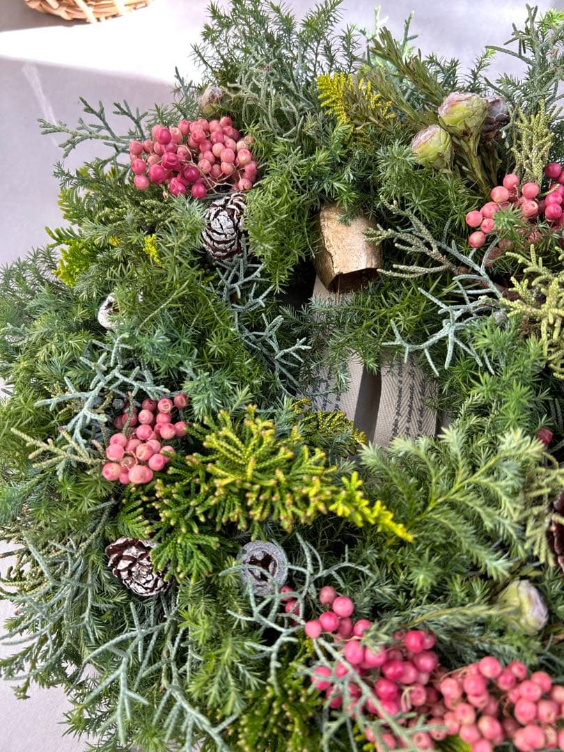 クリスマスリース ピンク