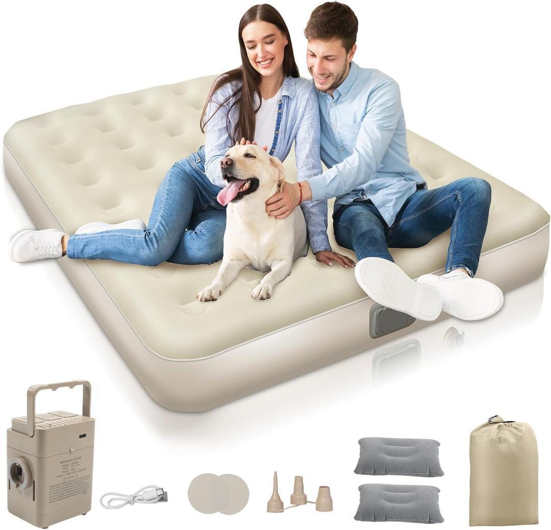 ダブル×2セット　エアーベッド電動ポンプ内蔵　90秒自動膨張　エアーマットレス