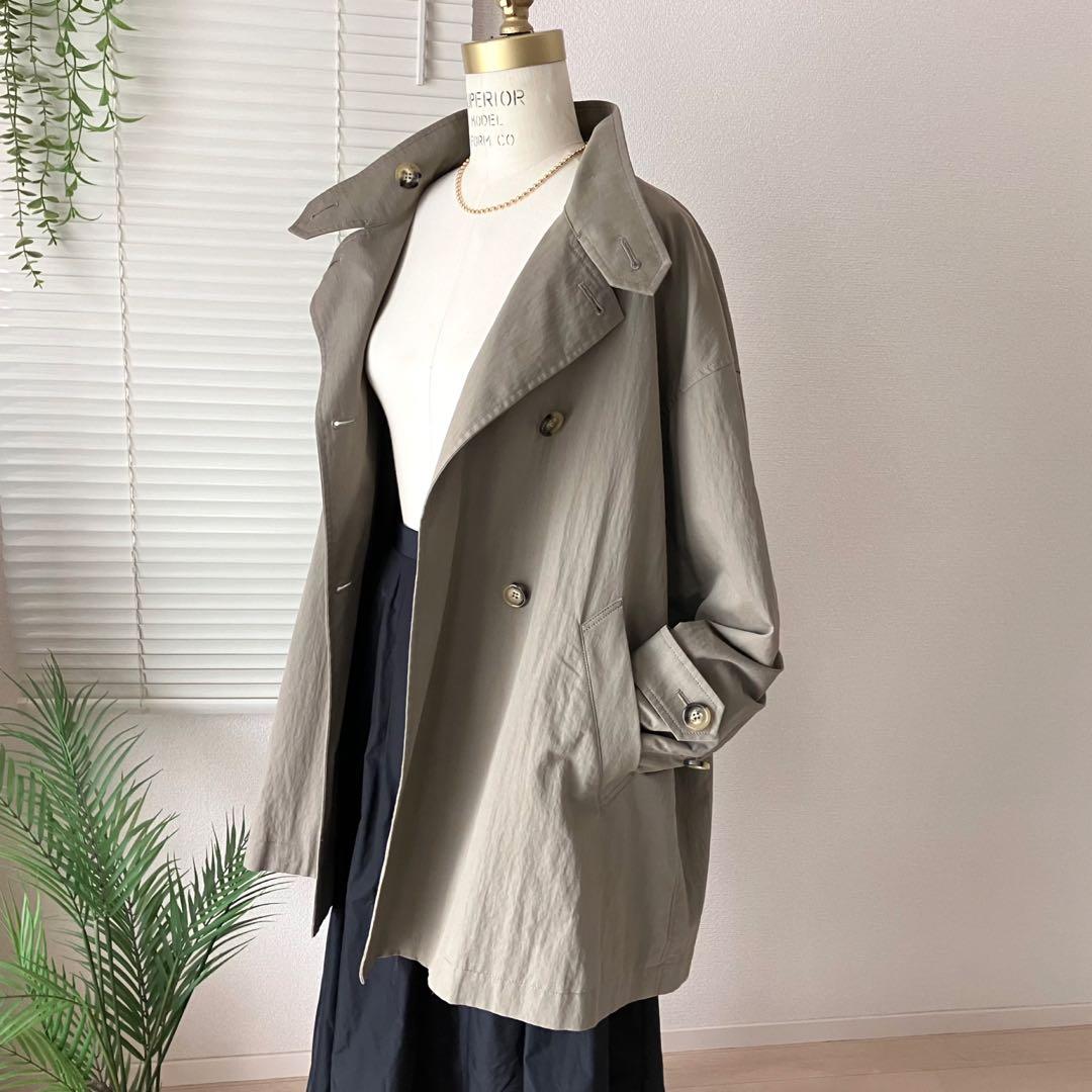 L'ESSAGE CANGIOLI ギャバ スタンドショートコート トレンチ